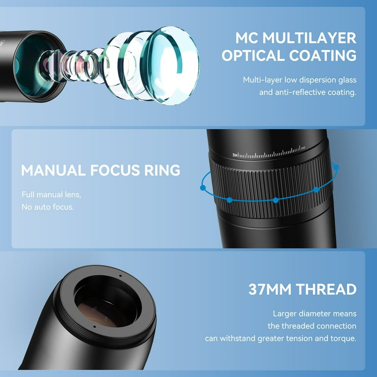 スマホアクセサリー APEXEL 30X Telephoto Lens Kit TeleCular 30X Telephoto lens - Apexel – APEXEL