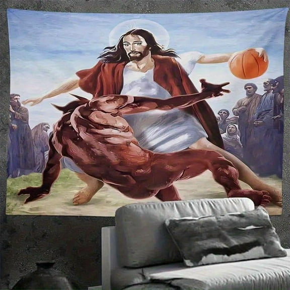 Dynamic Basketball Design Tapestry - Soft Suede Polyester Wall Art, Multi-Size Options for Living Room & Bedroom Decor, Easy to Install, Ideal Gift, No Accessories Needed Gift