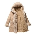 thumbnail image 6 of UPPADA Womens Winter Coats Warm Knee Length Puffer Coat Dressy Winter Jackets Trendy Hooded Puffer Coat with Pockets Khaki,L Winter Coat Winter, 6 of 6