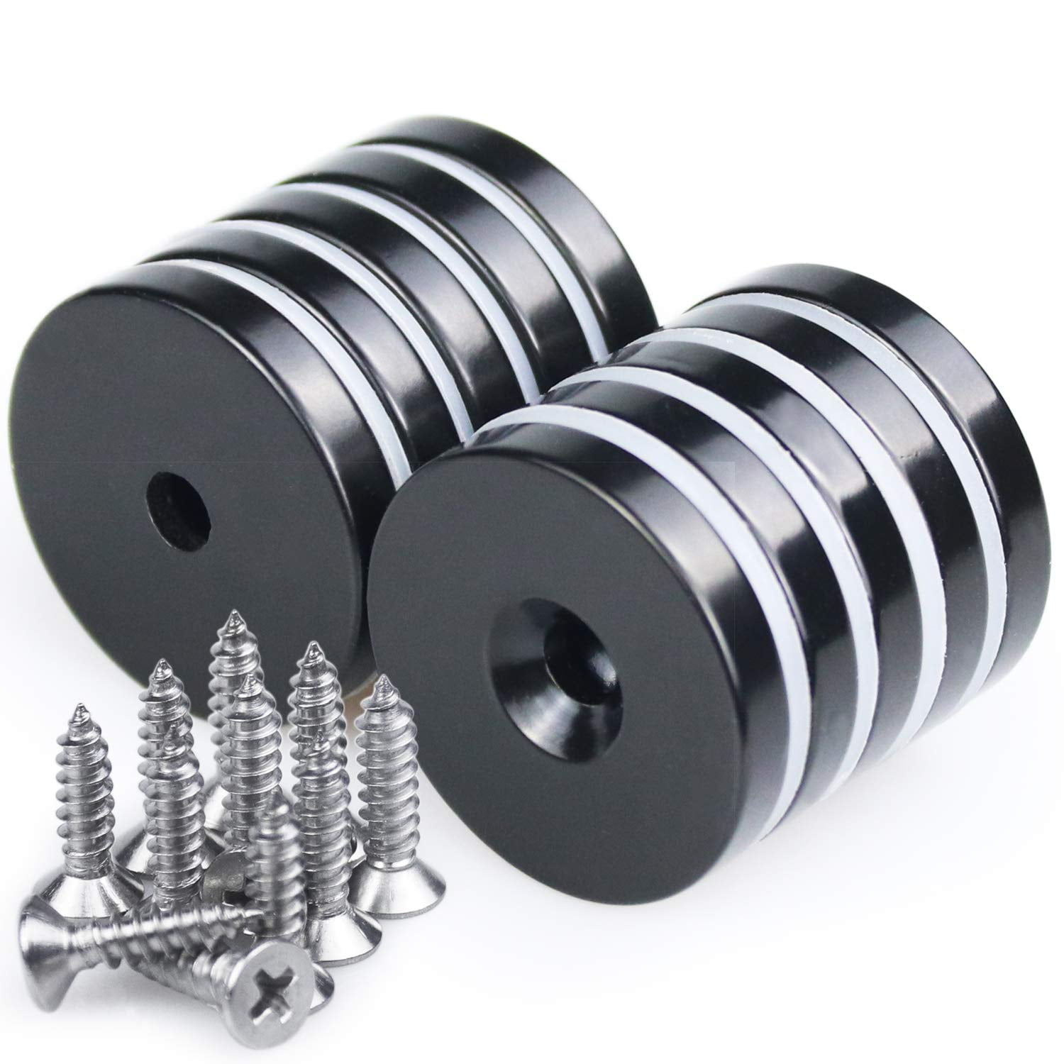 Brute Magnetics 2,000 LB Pull Round Neodymium Magnet with Threaded Hole and  Eyelet, 5.31 Diameter 