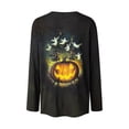 thumbnail image 4 of Craaazy Halloween Casual Tops for Women Loose Multicolor Crew Neck Long Sleeve Ghost Pumpkin Haunted House Halloween Printed Top Outdoor Shopping Blouse, 4 of 8