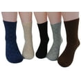thumbnail image 2 of Lovely Annie Men's 5 Pairs Pack Thick Wool Socks Solid Color Size 8-11(Diamond Coffee), 2 of 2