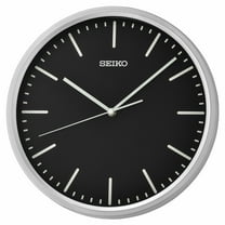 Seiko 12" Sano Wall Clock, Metallic Silver, Modern Analog Quartz QHA009SLH