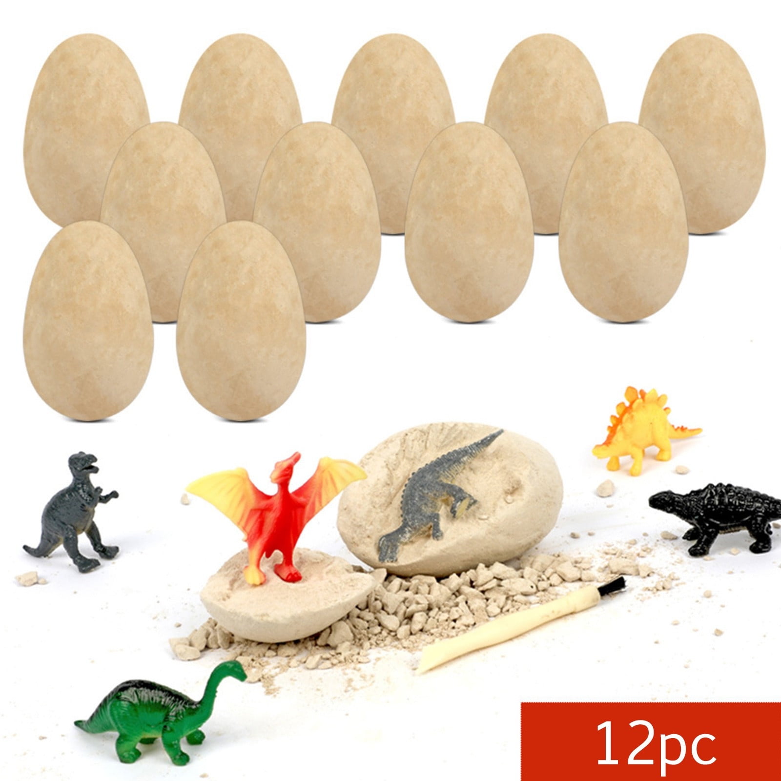 Set De 12 Esqueletos De Dinosaurio Fósil – Figuras De Excavación Arqueológica, Plástico PVC, Juguete Educativo Para Niños
