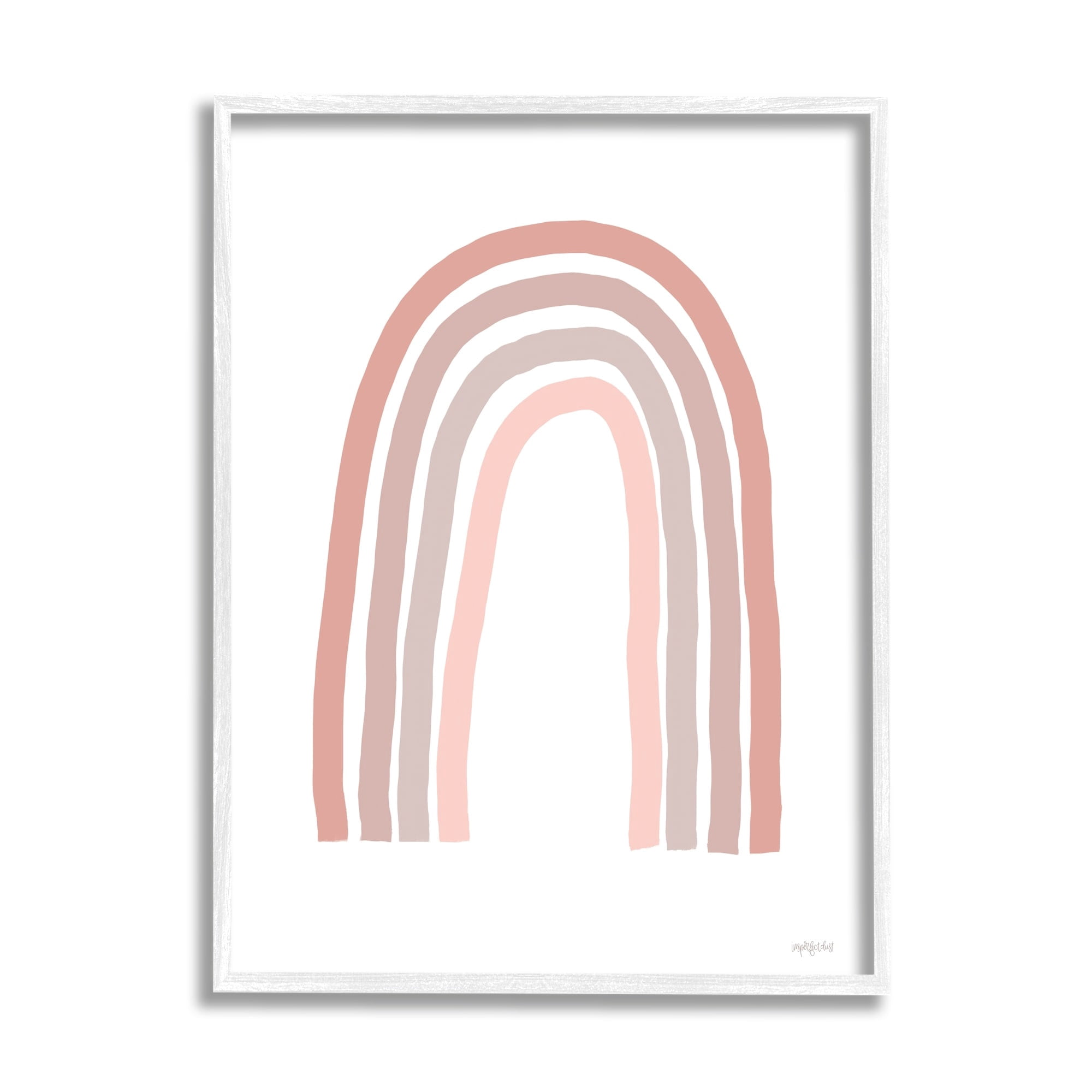 Stupell Industries Minimalistic Rainbow Drawing Quiet Pink Pastel Stripes,24 x 30, Design by Imperfect Dust