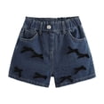 thumbnail image 3 of Shadoumai Girls Knee Length Jean Shorts Kids Trendy Baggy Denim Shorts Pockets Vintage Retro Jorts Summer Wide Leg Denim Jeans Bottoms, 3 of 8