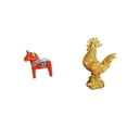 thumbnail image 1 of Adorno coleccionable Figura de caballo Dalecarlian Escultura animal para estantería, entrada, vitrina Decoración del hogar Figura de pollo Feng Shui, 1 of 8