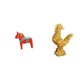 thumbnail image 1 of Adorno coleccionable Figura de caballo Dalecarlian Escultura animal para estantería, entrada, vitrina Decoración del hogar Figura de pollo Feng Shui, 1 of 8