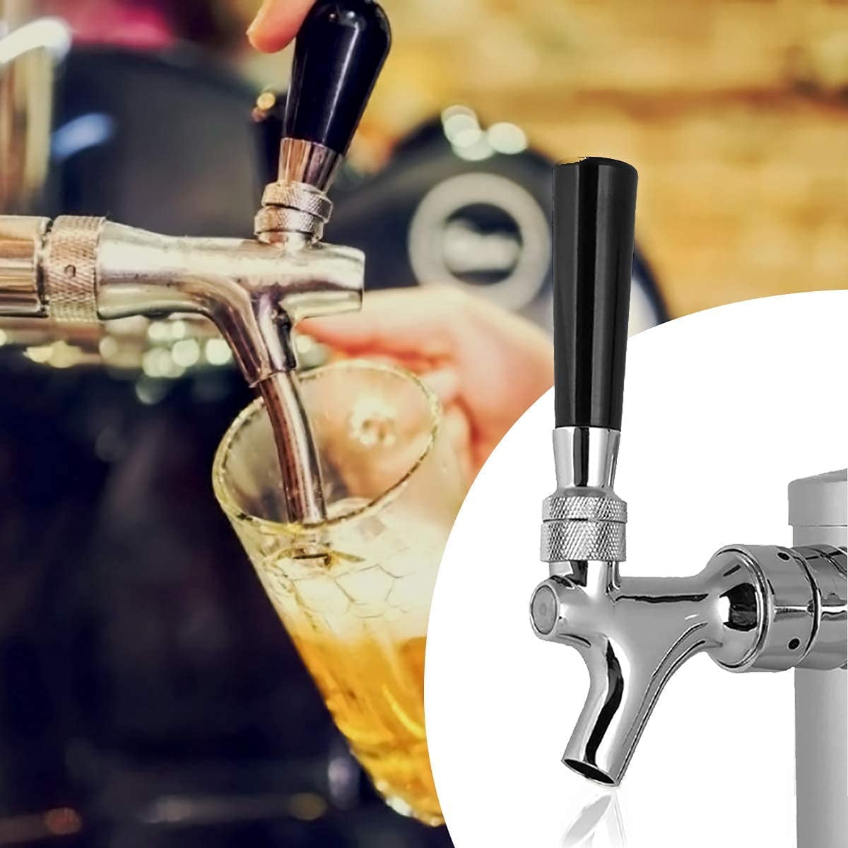 Stainless Steel Single Tap Beer Tower 3 inch Silver Color by Pera