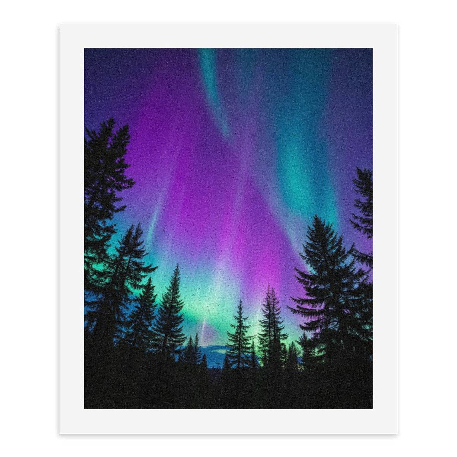 Paint By Numbers Kit for Adults Beginner - DIY Northern Lights Sky Forest Silhouette Canvas Painting Kits for Adults, Frameless Paint By Number for Adults for Home Wall Decor 16x20 Inch