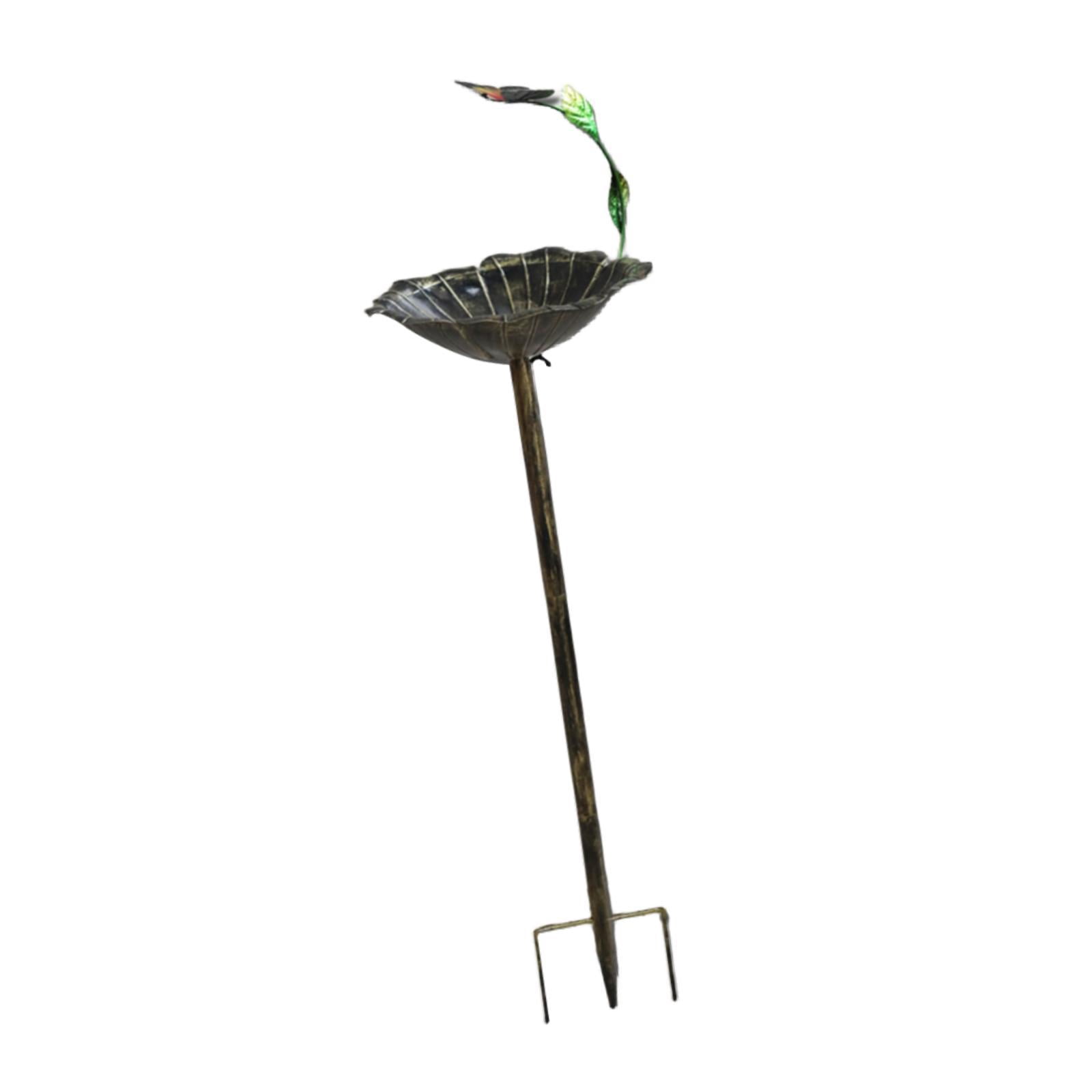 figatia Metal Bird Bath for Outside Decorative 3 Pronged Base for Lawn Yard Backyard