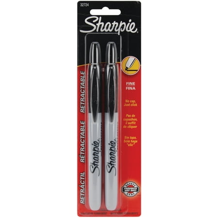Sharpie Fine Point Retractable Marker Set of 2, (Best Markers For Black Glass Boards)