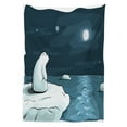 thumbnail image 3 of Ambesonne Winter Tablecloth Rectangular Table Cover, Polar Bear Moon Cartoon, 60"x84", Blue White, 3 of 4