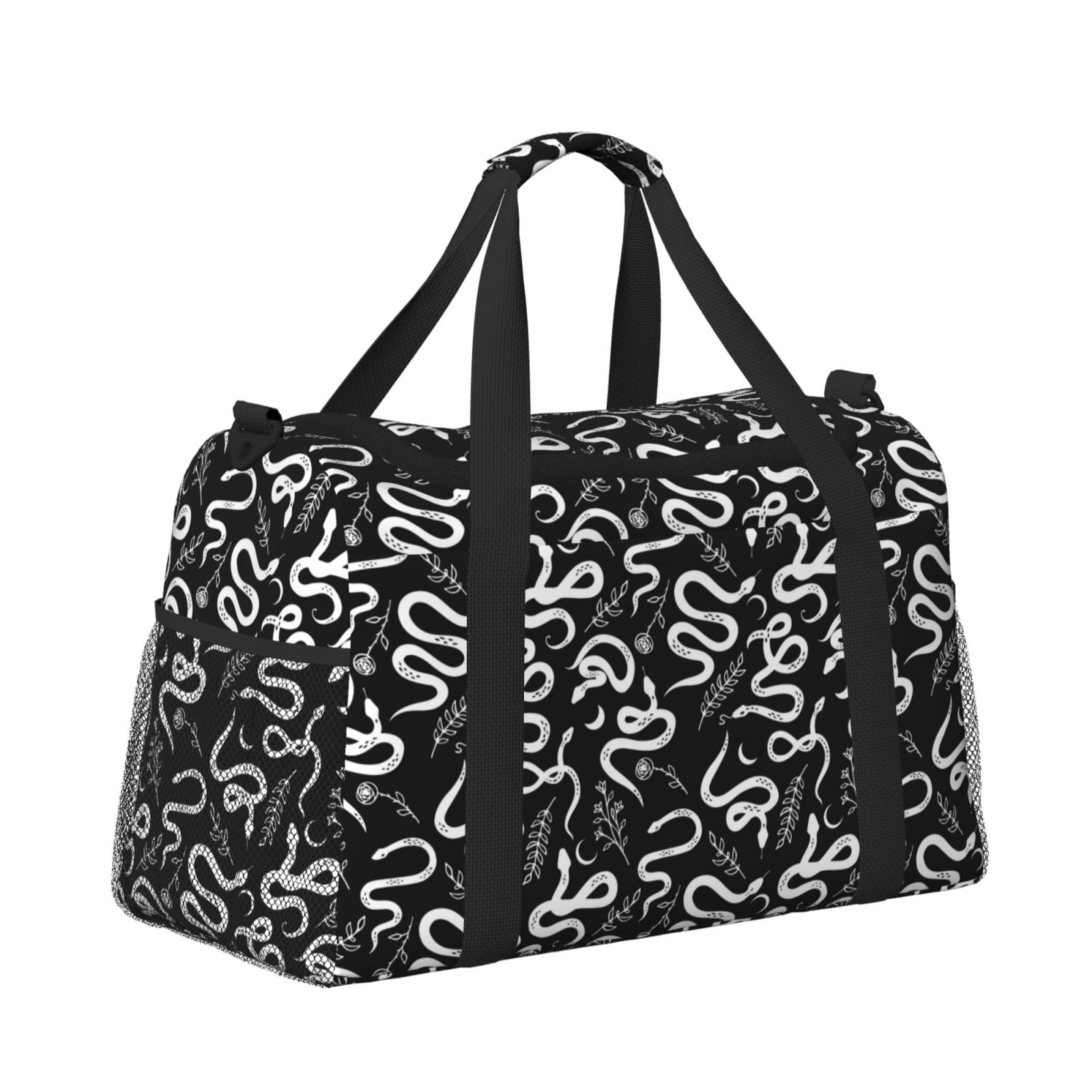 Fuzoiu Hand Drawn Snake Print Travel Duffle Bag,Carry On Tote Bags,Duffel Bag,Sport Gym Bag, Hospital Bag for Labor and Delivery, Overnight Bag,Luggage Bag
