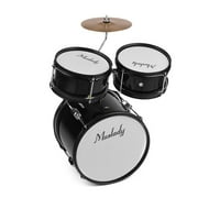 Muslady 3-Piece Drum Set Kit Percussion Musical Instrument with Cymbal, Drumsticks, Adjustable Stool for Kids Children Junior Beginners