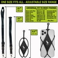 thumbnail image 4 of Cell Phone Lanyard Case with Polyester Lanyard & Silicone Cell Phone Holder by Gecko Travel Tech (Black Neck - Black Diamond), 4 of 9