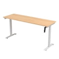 thumbnail image 2 of Escritorio de Altura Ajustable Randu Manual Base Blanca Tablero 180x60 25mm Madera Clara, 2 of 2