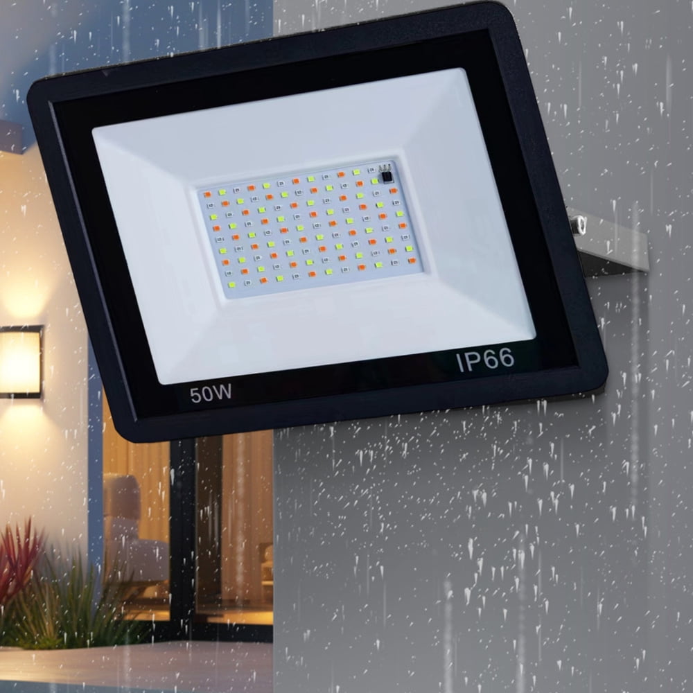 Ksruee Led Flood Lights Outdoor Outdoor Flood Lights for Yard RGB Color Bulb Spotlight with Remote Control Worklight for Backyard Porch Driveway Yard Garden functional