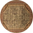thumbnail image 1 of Ahgly Company Indoor Round Oriental Brown Industrial Area Rugs, 3' Round, 1 of 4