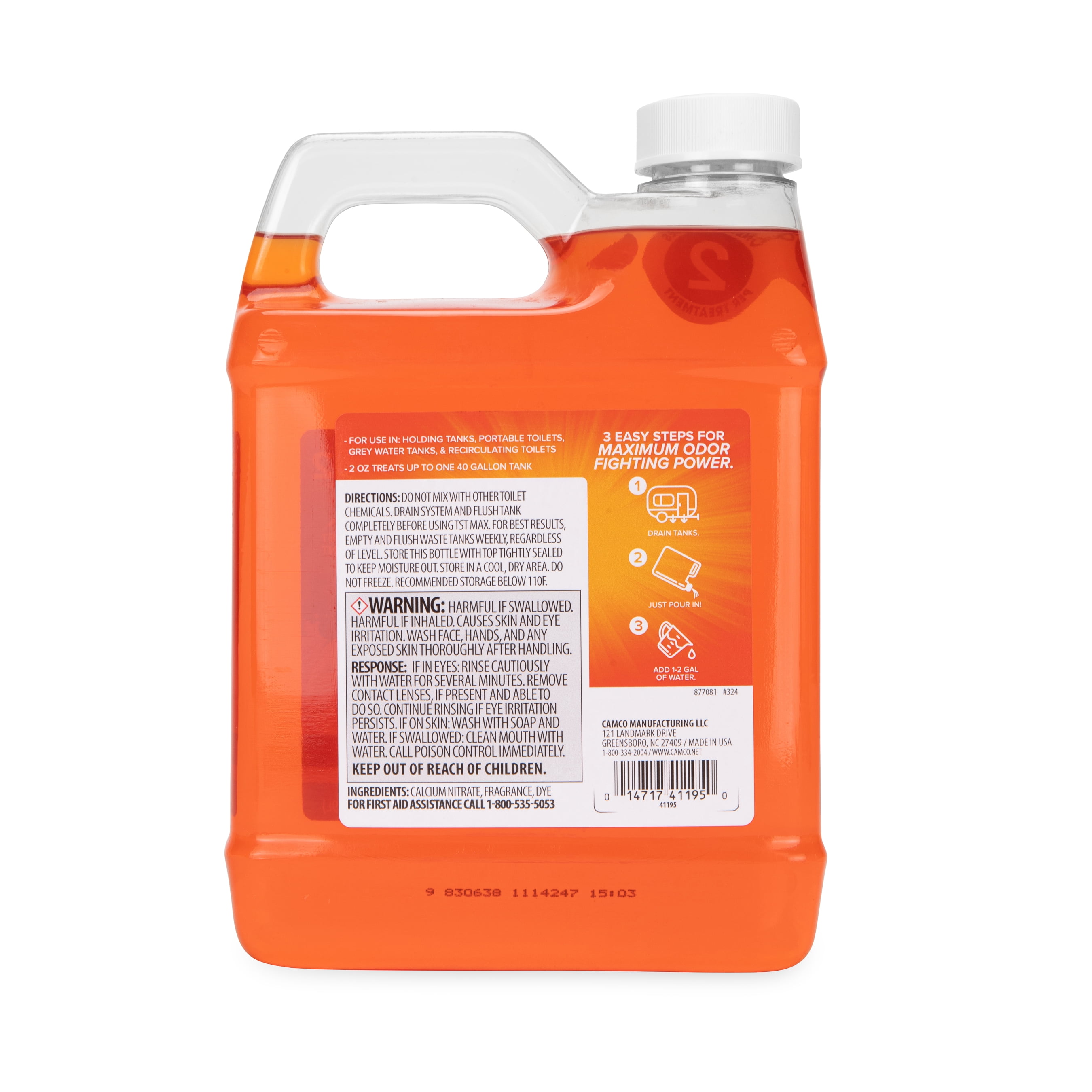 (2 pack) Camco TST MAX RV Liquid Toilet Treatment, Septic Safe, 64 Ounces (41195)
