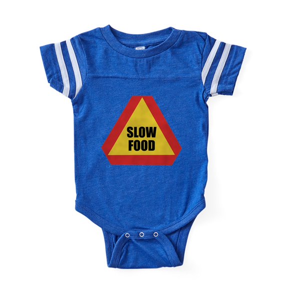 CafePress - FIN Slow Food Sign - Cute Infant Baby Football Bodysuit