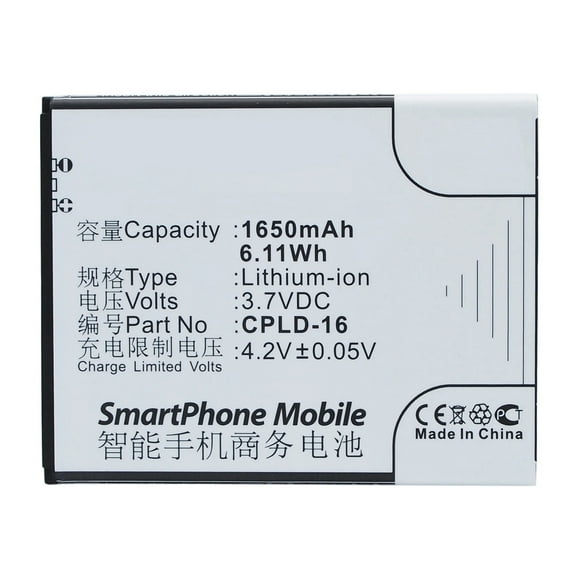 Batteries N Accessories BNA-WB-L3240 Cell Phone Battery - Li-Ion, 3.7V, 1650 mAh, Ultra High Capacity Battery - Replacement for Coolpad CPLD-16 Battery