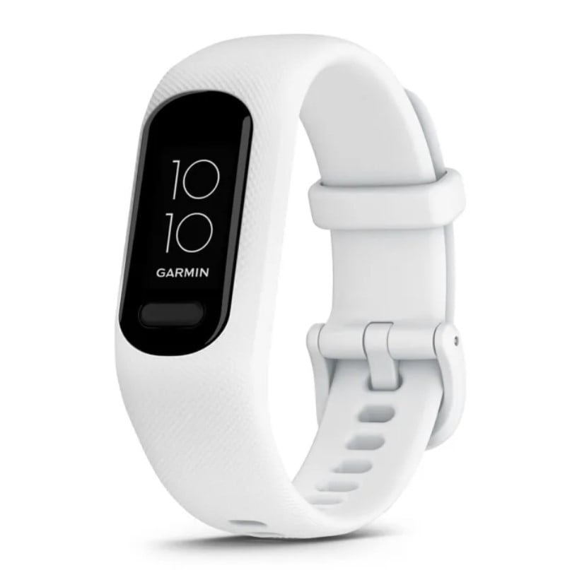 Garmin vívosmart 5, Fitness Tracker, Long-Lasting Battery, Simple Design, White Bundle With USB Wall Charger + More