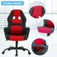 thumbnail image 2 of Dkelincs Gaming Chair Adjustable Game Chair PU Leather Computer Chair High Back Office Desk Chair with 360° Rolling Wheels & Lumbar Support for Teen, Red, 2 of 7