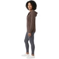 thumbnail image 4 of Women’s Lightweight Cotton Blend Zip Up Hoodie Jacket Brown Medium, 4 of 9