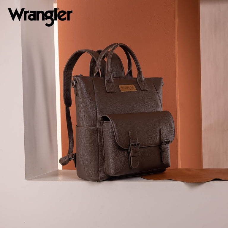 Wrangler Convertible Backpack Purse, Vegan Leather Coffee photo 6