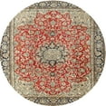 thumbnail image 1 of Ahgly Company Indoor Round Traditional Brown Persian Area Rugs, 4' Round, 1 of 6