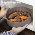 thumbnail image 2 of Graflsoa Non-Stick Silicone Air Fryer Grill Pan - 16cm Round, Heat Resistant, Easy Clean, Gray, 2 of 6