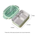thumbnail image 2 of M Buder Portable Bento Lunch Box 304 Stainless Steel Leakproof Divided Food Containers with Spoon and Chopsticks, 8.38 x 5.71 x 2.95 inches / 21.3 x 14.5 x 7.5 cm, Mint Green, 2 of 5