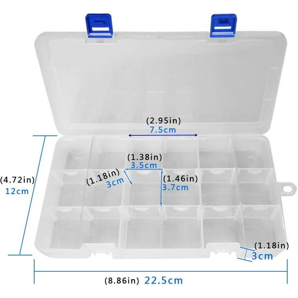 Boîte de rangement empilable avec séparateurs amovibles – L'avant