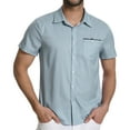thumbnail image 3 of HAOMEILI Mens Short Sleeve Casual Button Down Shirts Summer Untucked Dress Shirts with Pocket, 3 of 7