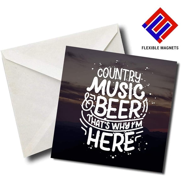 Country Music Bear That's Why I'm Here - Quote Magnet for refrigerator. Great Gift! By Flexible Magnets