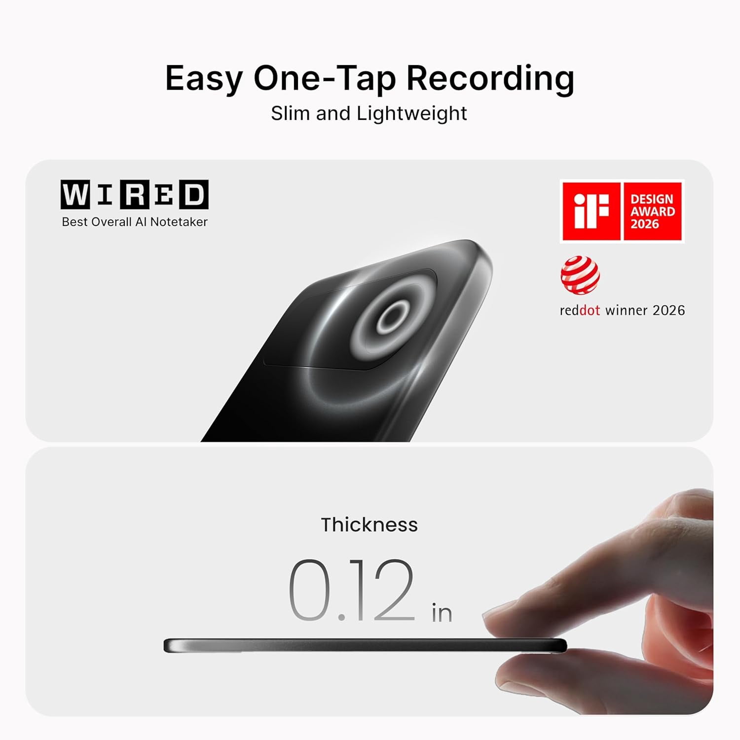 Note Pro AI Voice Recorder, Unlimited Transcribe & Summarize, AI Note Taking Recording Device w/Case, App Control, 113 Languages for Calls, Meetings, Lectures, Interviews, Black