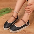 thumbnail image 4 of Samdudou Womens Flats Shoes Closed Toe Mary Jane Slip On Espadrilles Hollow Out Mesh Upper with Adjustable Buckle Strap Lightweight Walking Footwear Casual Summer, 4 of 7