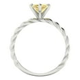 thumbnail image 4 of 2 ctw Solitaire Anniversary Ring for Women | Marquise Cut Simulated Yellow Diamond | Hyperallergenic Solid 18K White Gold, 4 of 5