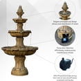 thumbnail image 5 of 58.3" 3-Tier Electric Outdoor Freestanding Water Fountain - Classic Leaf Design, Beige Resin with Pump, 5 of 11