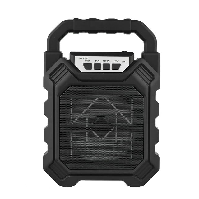 Zootealy Machine de Karaoké Bluetooth Portable SK-668 Haut-Parleur de Danse Carré d'Extérieur Microphone Machine de Karaoké et de Chant Caisson de Basses Portatif Noir