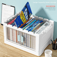 thumbnail image 2 of Storage Cabinet Folding Storage Box Toy Household Single and Double Door Transparent Tiling Box Book Storage Box Pulley Car, 2 of 5