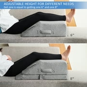 KingPavonini Adjustable Leg Elevation Pillows for Swelling, Cooling Gel Memory Foam Wedge Pillows for after Surgery, Sciatica Back Knee Hip Ankles Pain Relief