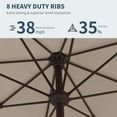 thumbnail image 5 of 10FT Patio Umbrella with Push Button Tilt and Crank, Outdoor Market Umbrella with 8 Fiberglass Ribs, UV Protection Table Umbrella for Pool,Backyard,Garden,Deck,Beige, 5 of 16