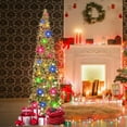 thumbnail image 4 of Fall Tree Home Decor Pop Up Tree with Lights & Timer & Modes Collapsible Tinsel Pencil Tree for Autumn Harvest Porch Thanksgiving Party Decorations Maple Leaves, 4 of 7