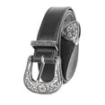 thumbnail image 3 of Women Leather Belts Ladies Vintage Western Design Waist Belt for Pants Jeans Dresses,108cm,Black, 3 of 5