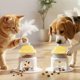 thumbnail image 5 of Juguete interactivo para gatos con afeitadora de hielo giratoria, plumas y campana - Dispensador automático de tarros y premios para entretenimiento interior, 5 of 6