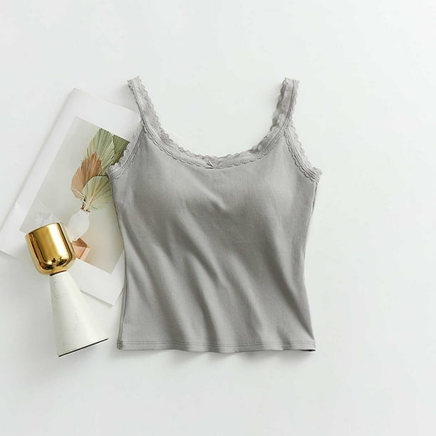 Pijama de manga corta para mujer, de verano, color liso, con tirantes y acolchado en el pecho, ropa interior sin mangas y pijama. Blusa de poliéster para mujer.