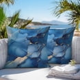 thumbnail image 4 of Outdoor Pillow Cover Blue Marble Set of 2 Waterproof Throw Pillowcases Abstract Style Decorative Patio Furniture Pillows for Couch Garden Indoor & Outdoor Use, 4 of 9