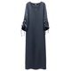 thumbnail image 1 of Mujeres Vestidos Maxi Casuales Sueltos La Manga Encaje Transpirable (gris Xl), 1 of 9